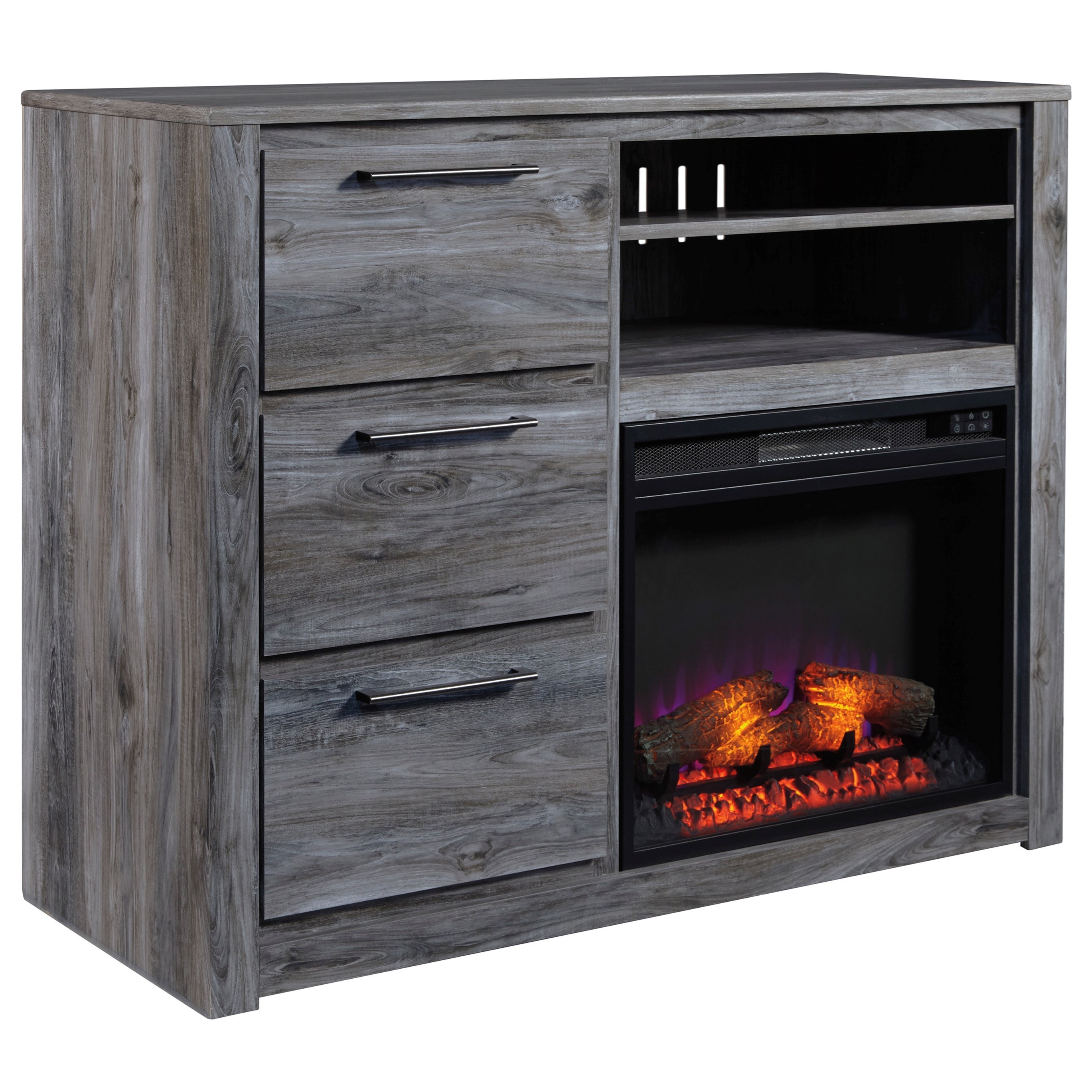 Baystorm Media Chest With Fireplace Insert
