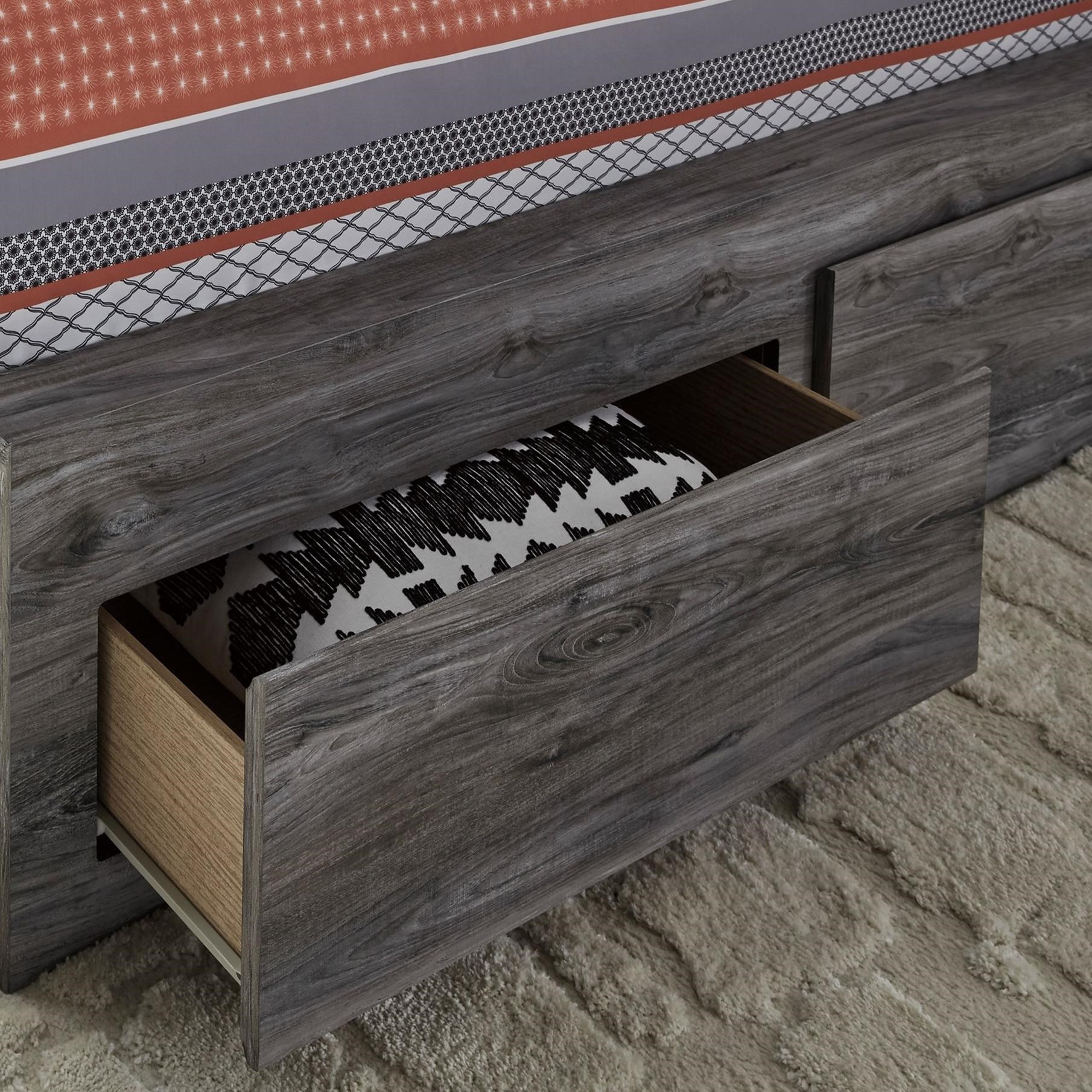 Ashley Signature Design Baystorm Queen Panel Bed With Storage Footboard Dimming Led Light Rooms And Rest Platform Beds Low Profile Beds