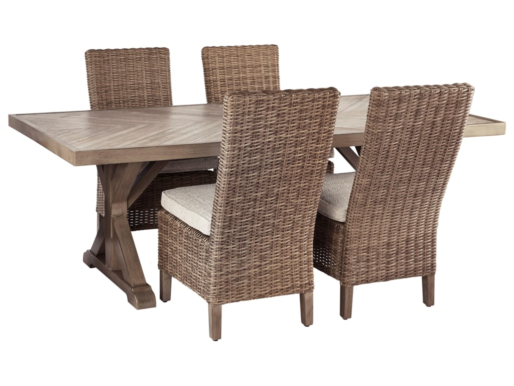 Signature Design By Ashley Beachcroft 5 Piece Outdoor Dining Set Royal Furniture Outdoor Dining Sets