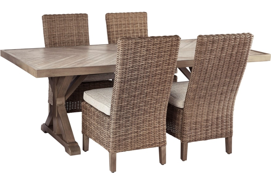Signature Design By Ashley Beachcroft 5 Piece Outdoor Dining Set Value City Furniture Outdoor Dining Sets