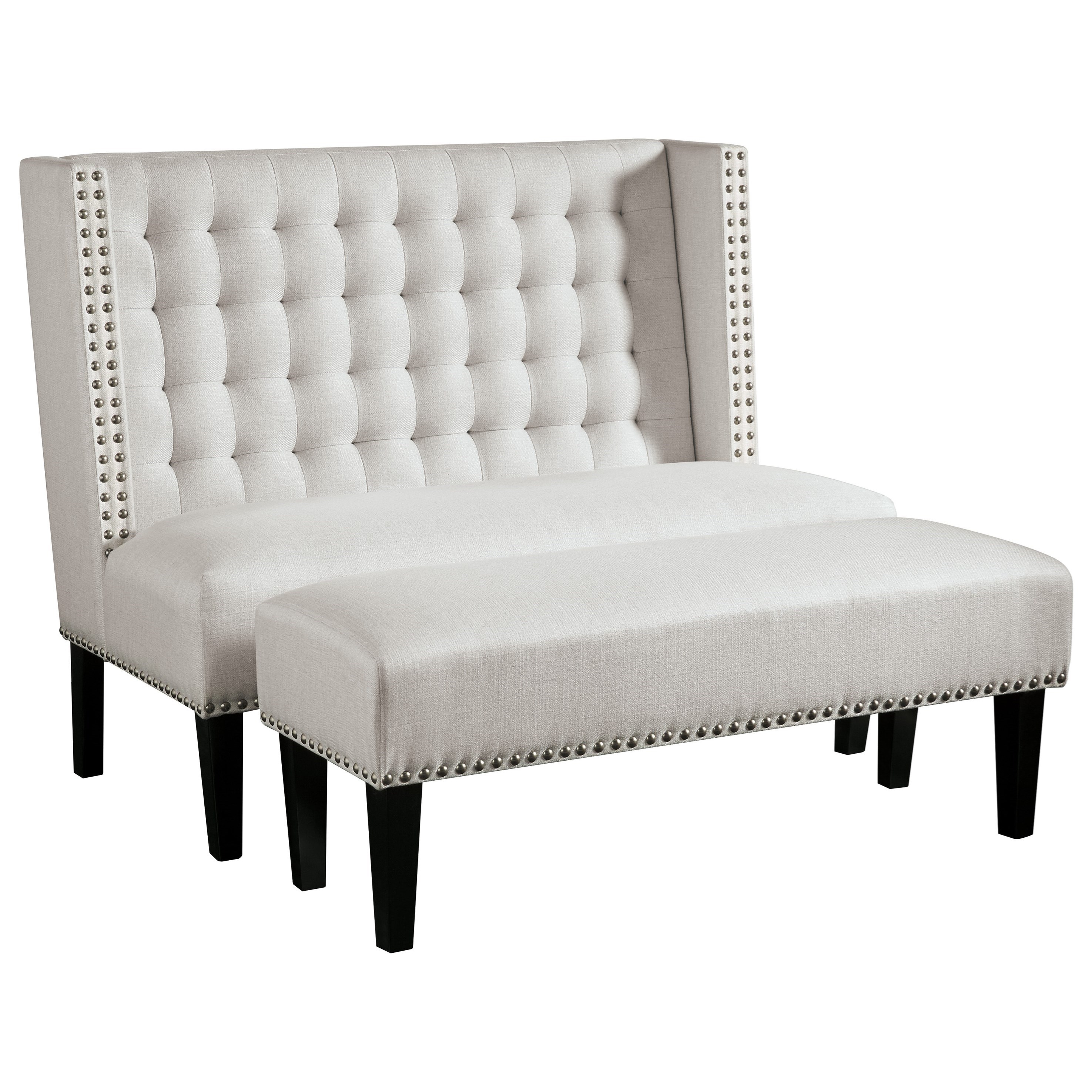 Signature Design By Ashley Beauland Oatmeal Fabric Settee And