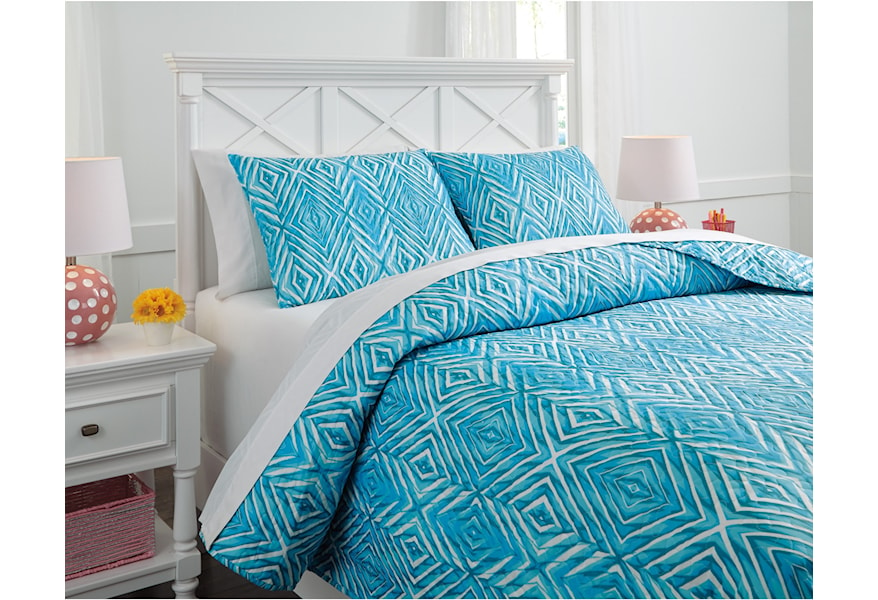 Signature Design Bedding Sets Full Jolana Turquoise Quilt Set