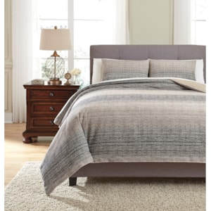Vendor 3 Bedding Sets Q331003q Queen Arturo Natural Charcoal Duvet Cover Set Becker Furniture Bedding Sets