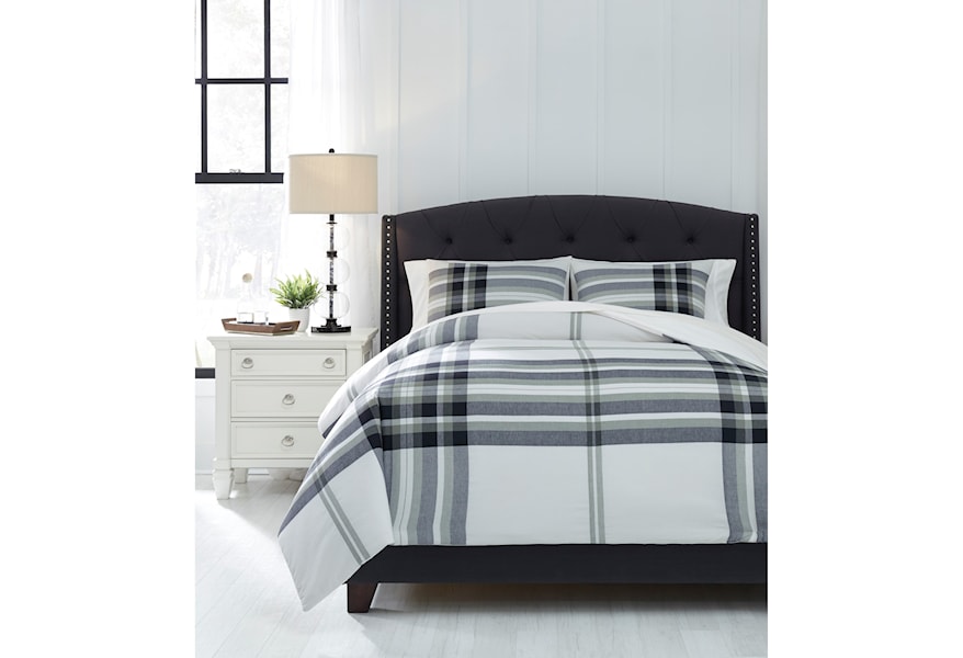 Signature Design By Ashley Bedding Sets Queen Stayner Black Gray Comforter Set Reid S Furniture Bedding Sets