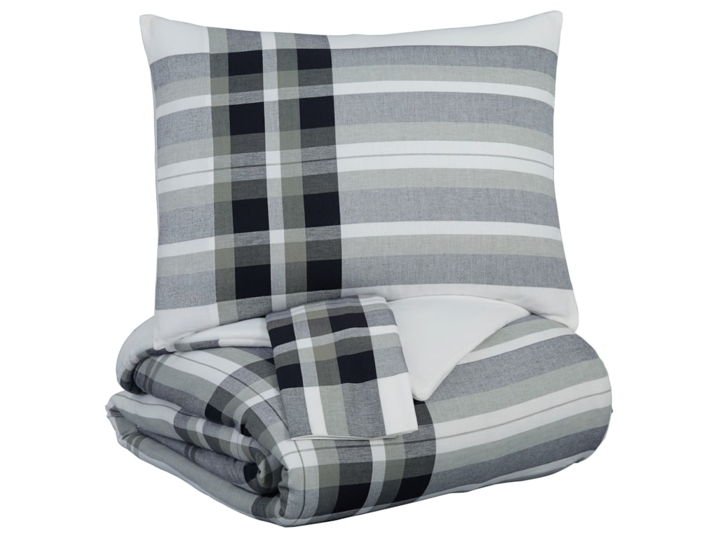 Signature Design By Ashley Bedding Sets Queen Stayner Black Gray