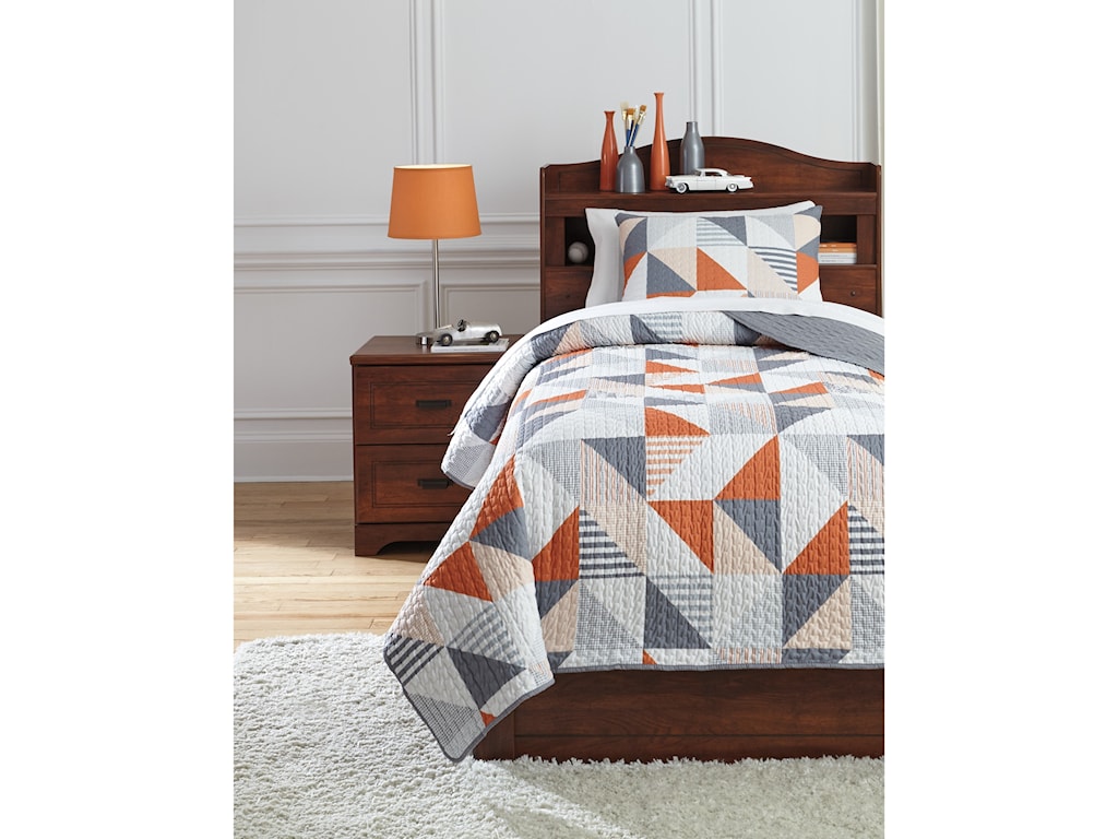 Signature Design By Ashley Bedding Sets Twin Layne Multi Coverlet