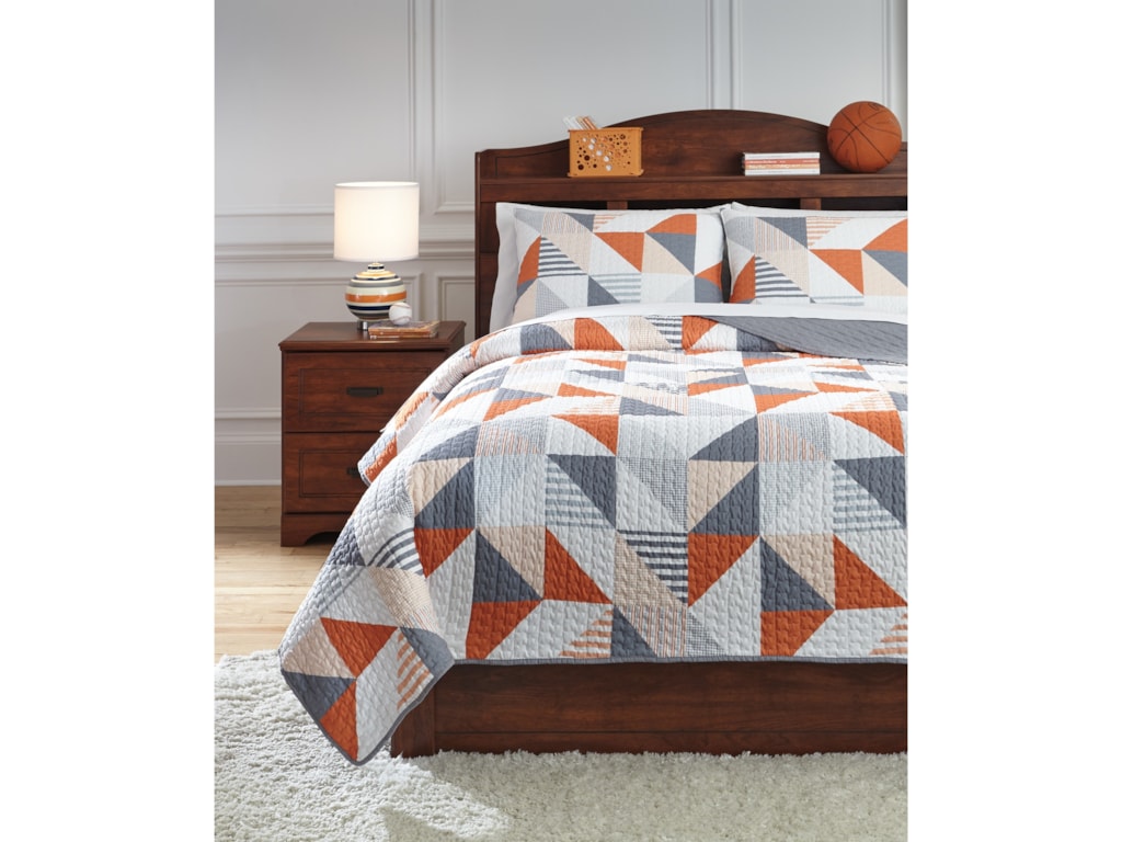 Signature Design By Ashley Bedding Sets Full Layne Gray Orange