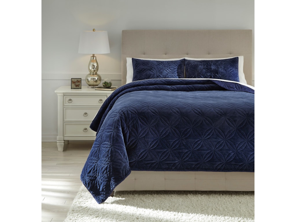 Signature Design By Ashley Bedding Sets Queen Linette Blue Quilt Set Signature Design By Ashley Bedding Setsqueen Linette Blue Quilt Set