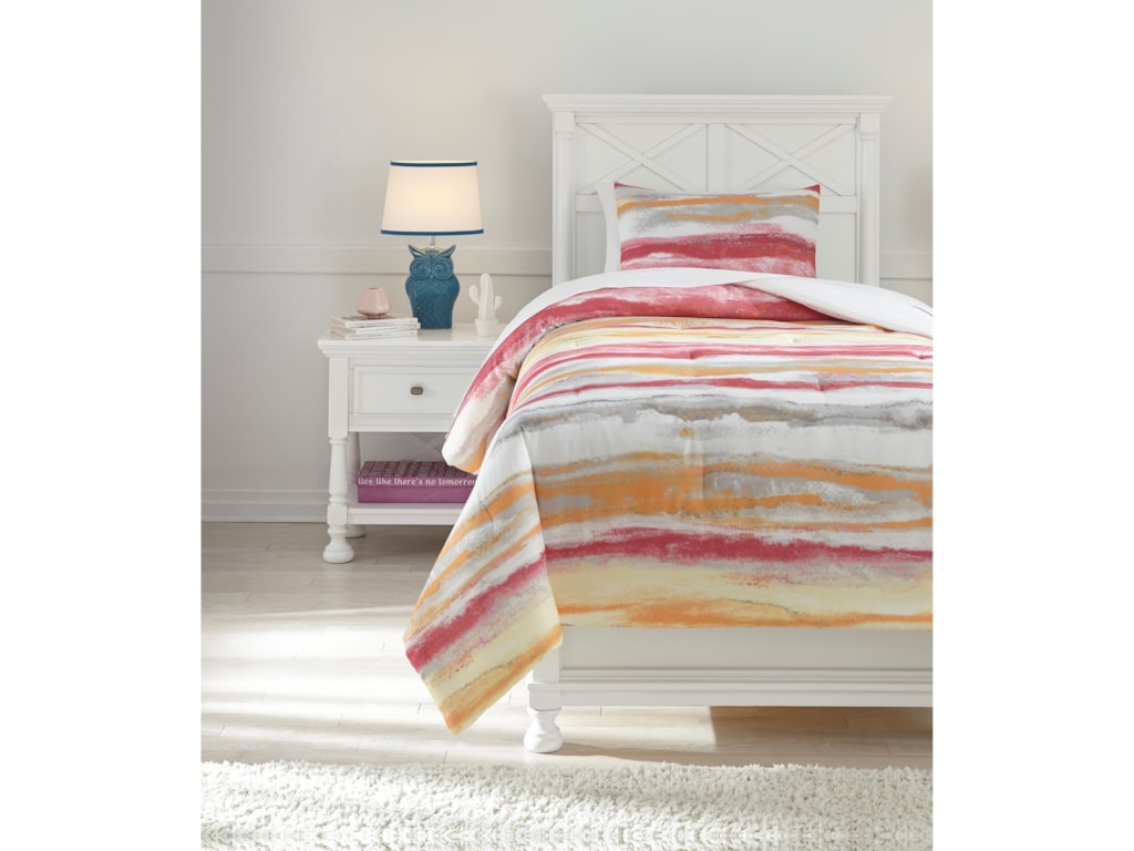 Signature Design By Ashley Bedding Sets Q427001t Twin Tammy Pink