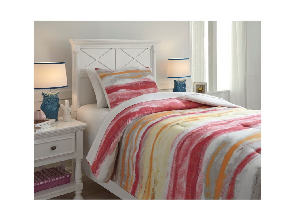 Signature Design By Ashley Bedding Sets Q427001t Twin Tammy Pink