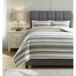 Signature Design By Ashley Bedding Sets Q432003q Queen Isaiah Gray Tan Comforter Set Pilgrim Furniture City Bedding Sets