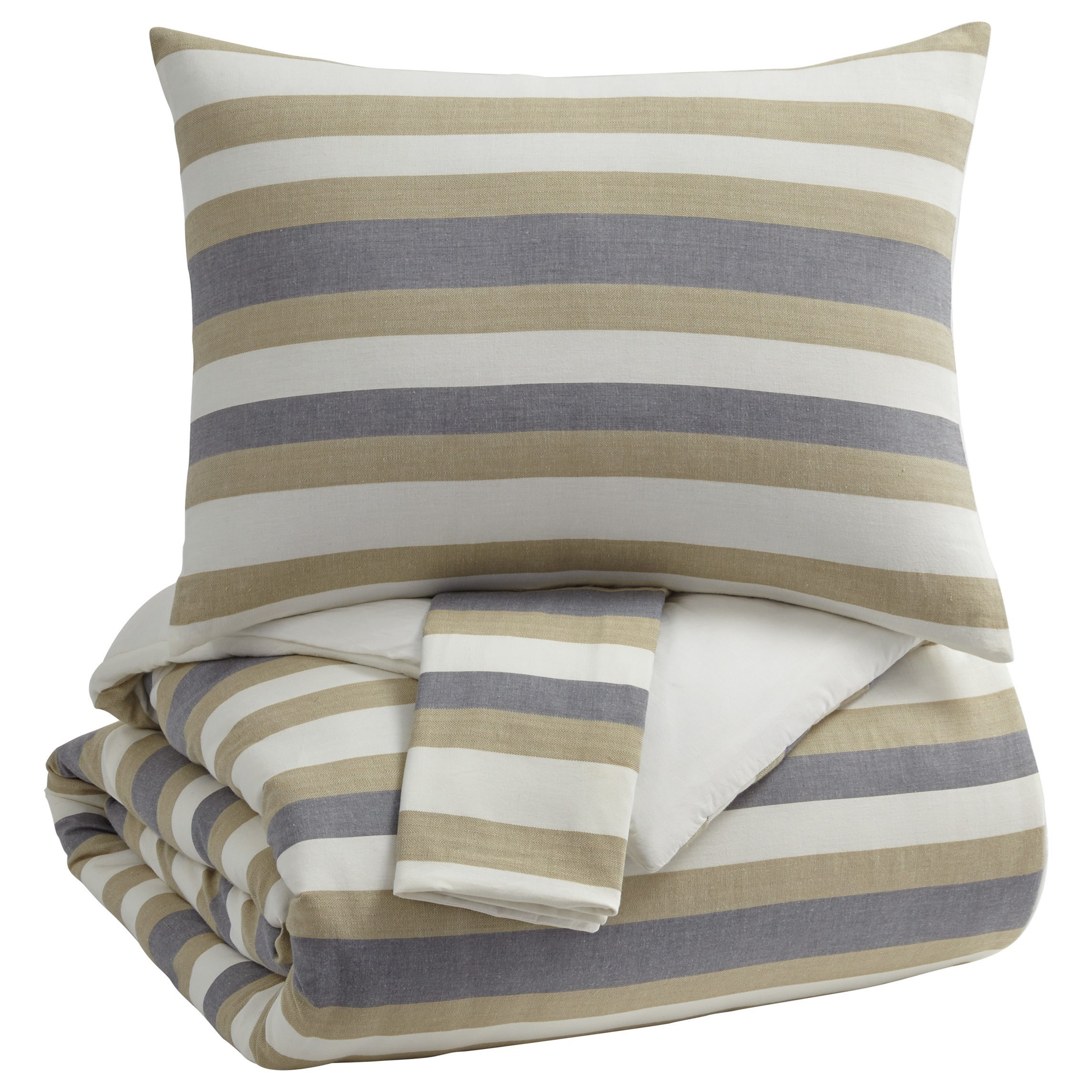 Signature Design By Ashley Bedding Sets Q432003q Queen Isaiah Gray Tan Comforter Set Sam Levitz Furniture Bedding Sets