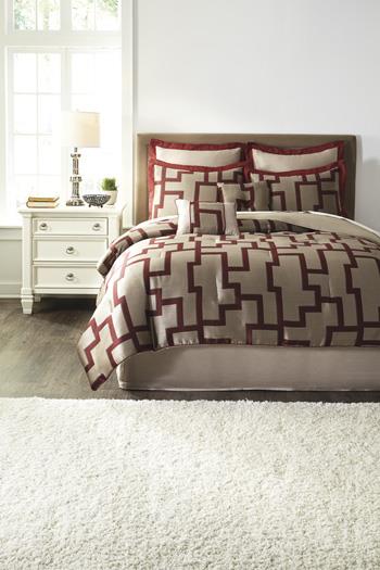 Ashley Furniture Signature Design Bedding Sets Q436005q Queen Aiza Wine Comforter Set Del Sol Furniture Bedding Sets