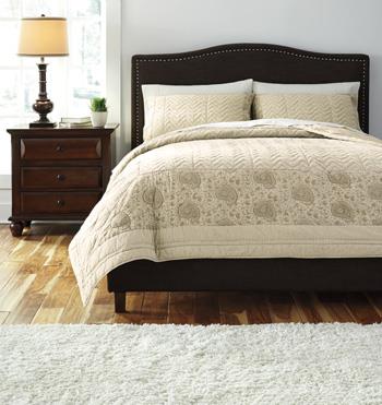 Ashley Furniture Signature Design Bedding Sets Q457003q Queen Paisley Natural Comforter Set Del Sol Furniture Bedding Sets