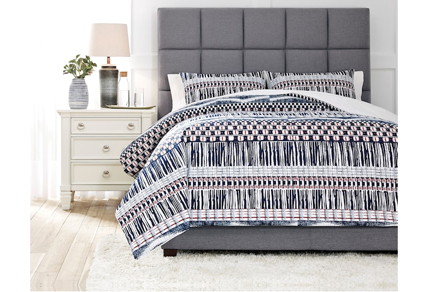Signature Design By Ashley Bedding Sets Shilliam Navy Rust Queen
