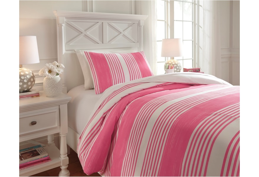Ashley Signature Design Bedding Sets Q729021t Twin Taries Pink