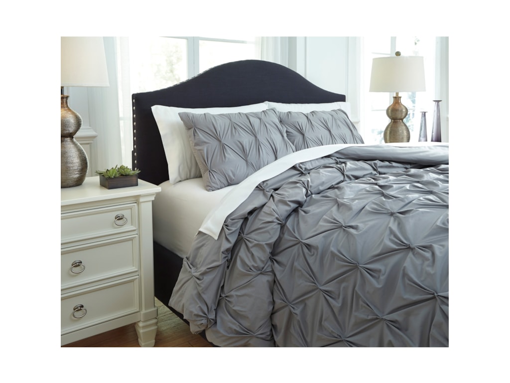 Signature Design By Ashley Bedding Sets Queen Rimy Gray Comforter Set Royal Furniture Bedding Sets