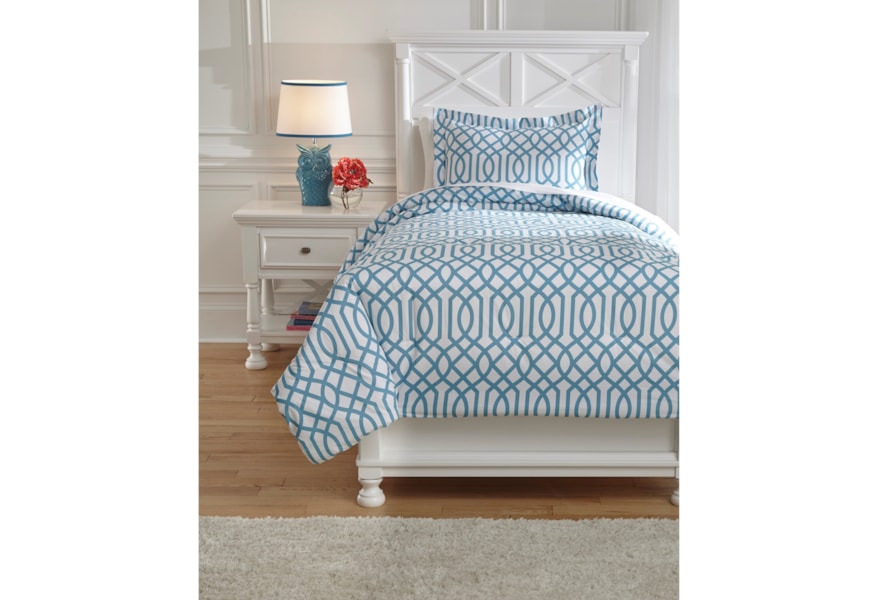 Ashley Signature Design Bedding Sets Q758031t Twin Loomis Aqua
