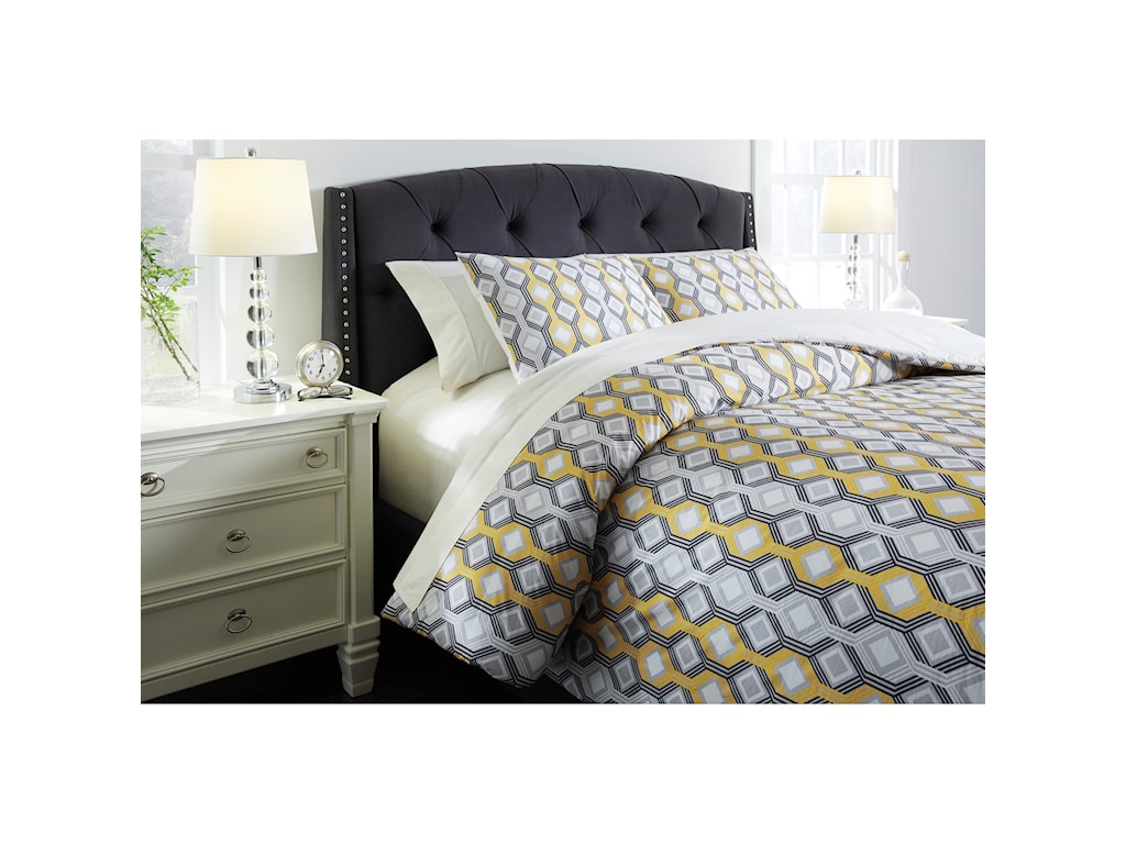 Vendor 3 Bedding Sets Q763003q Queen Mato Gray Yellow White