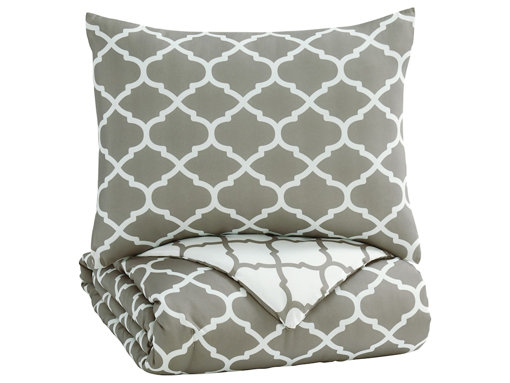 Signature Design By Ashley Bedding Sets Q790001t Twin Media Gray White Comforter Set Sam Levitz Furniture Bedding Sets
