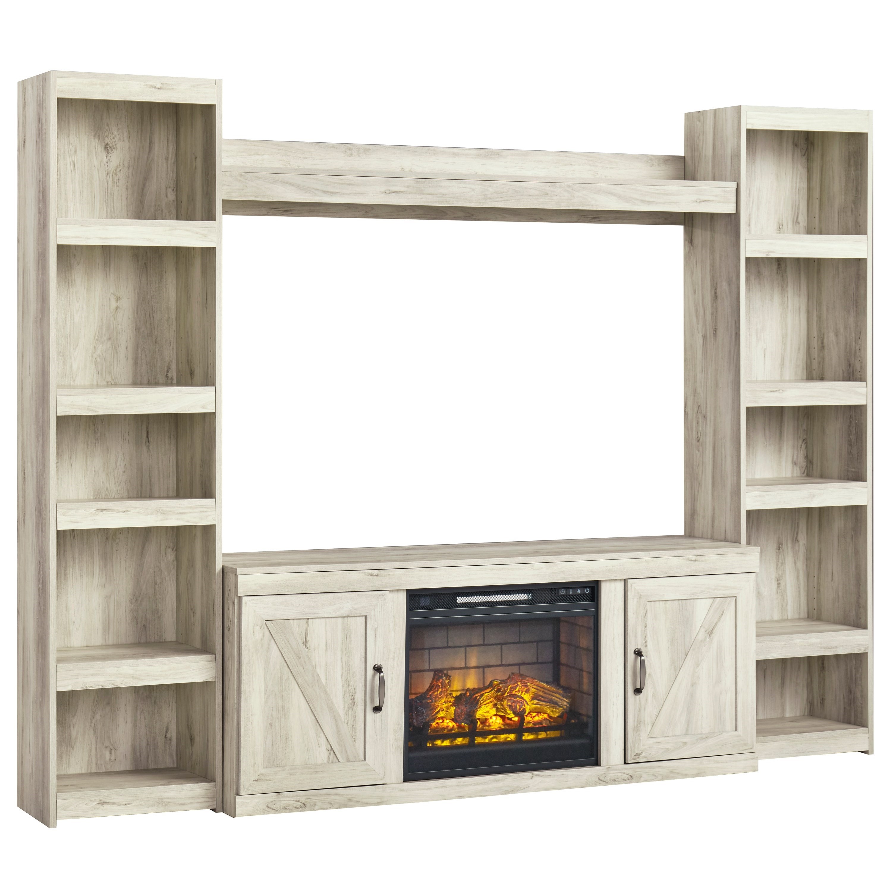 Signature Design By Ashley Bellaby Farmhouse Tv Stand W Fireplace Piers Bridge Wayside Furniture Wall Unit Shop wayfair for the best tv bookshelf. bellaby tv stand w fireplace piers bridge