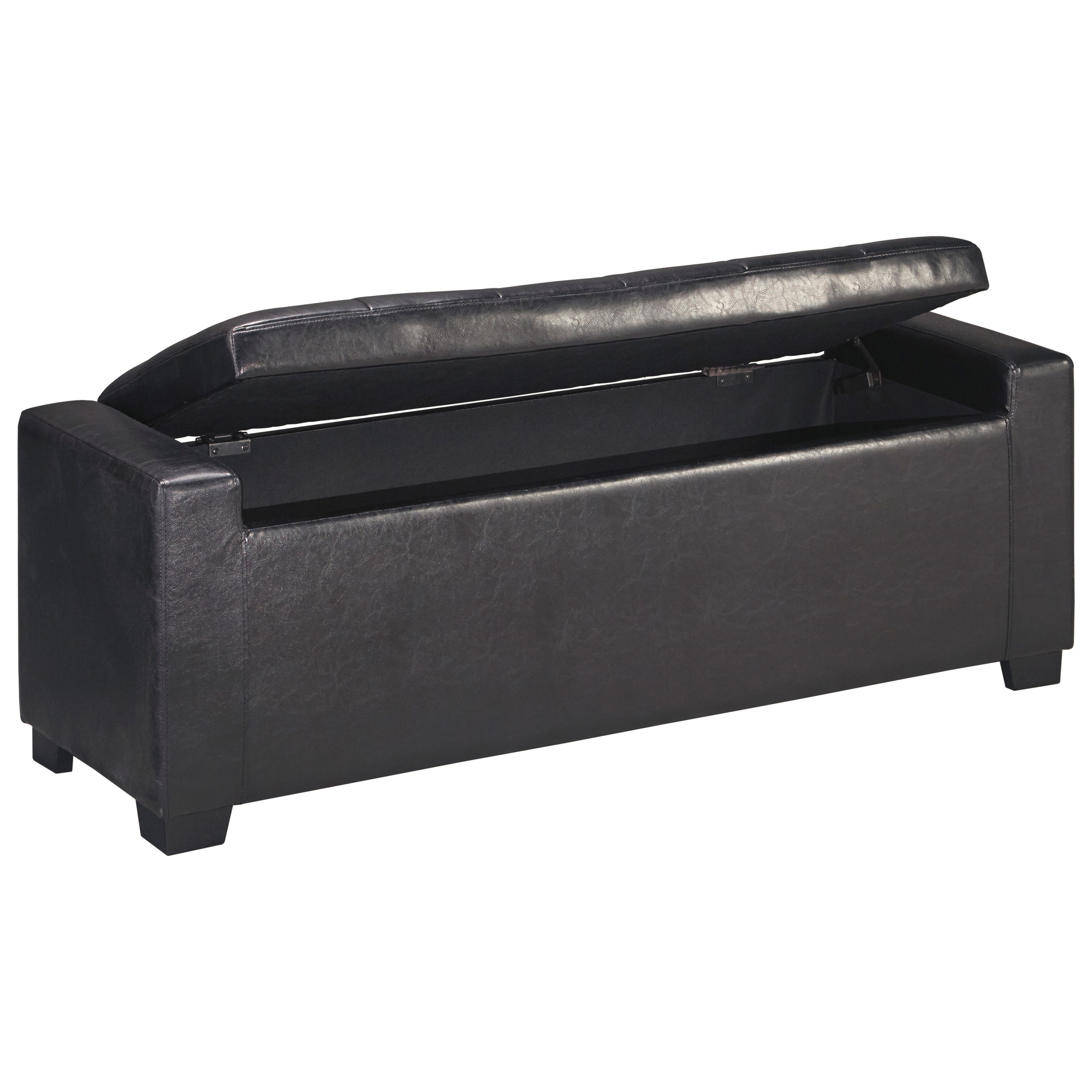 Styleline Benches B010 209 Upholstered Storage Bench In Black Faux