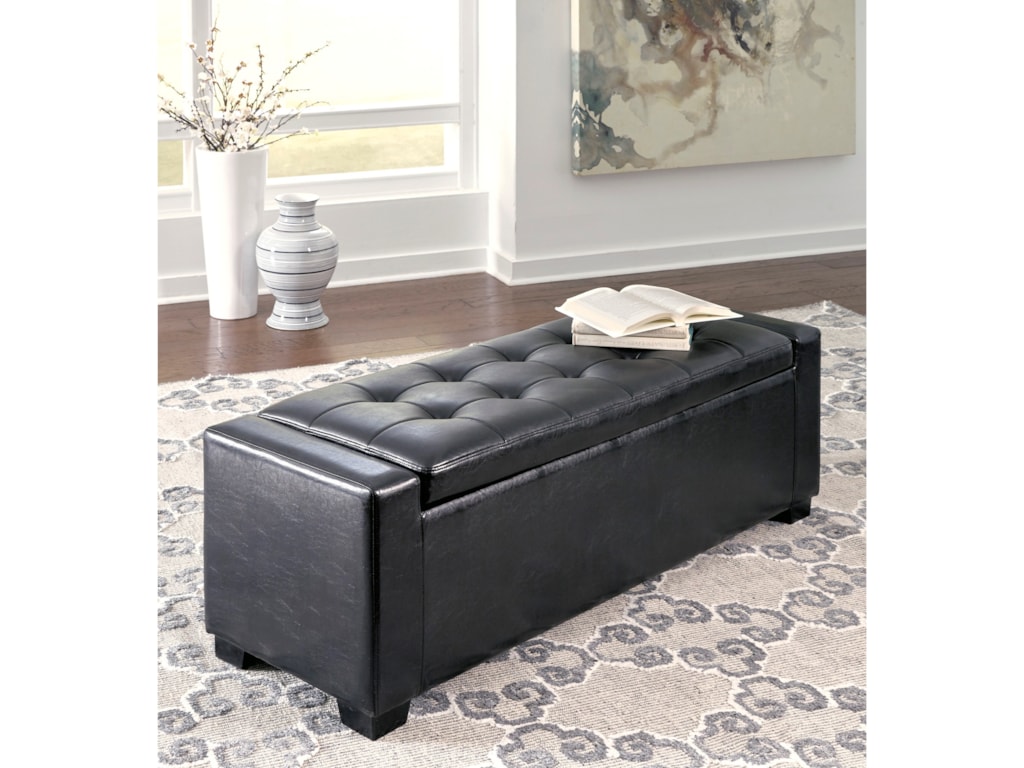 Ashley Furniture Entryway Storage Bench Signature Design by Ashley Benches Upholstered Storage Bench in Black