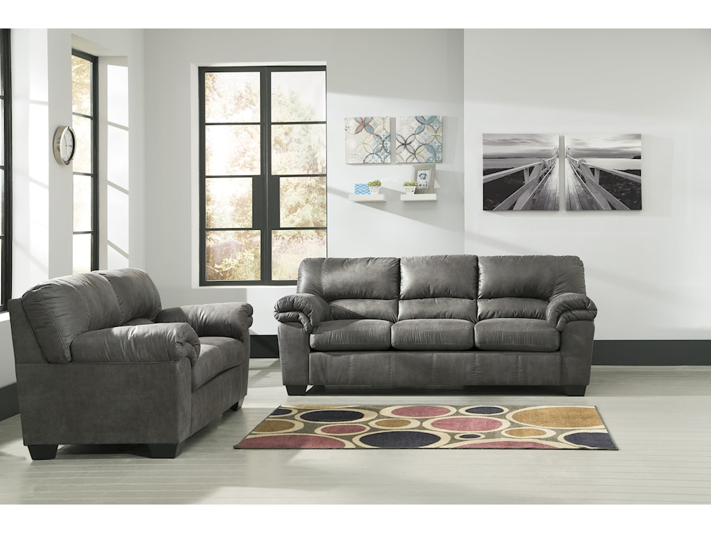 Signature Design By Ashley Bladen 1200138 Casual Faux Leather Sofa Sam Levitz Furniture Sofas
