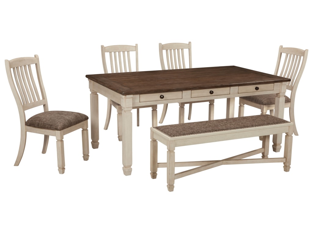 Bolanburg Relaxed Vintage Table And Chair Set With Bench By Signature Design Ashley At Wayside Furniture