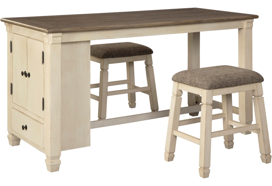 Ashley Signature Design Bolanburg 3 Piece Rect Dining Room