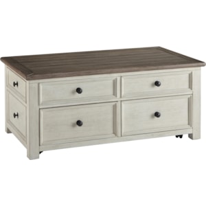 Signature Design By Ashley Bolanburg 200 12207 1 Lift Top Cocktail Table With 4 Drawers Furniture Fair North Carolina Cocktail Coffee Tables