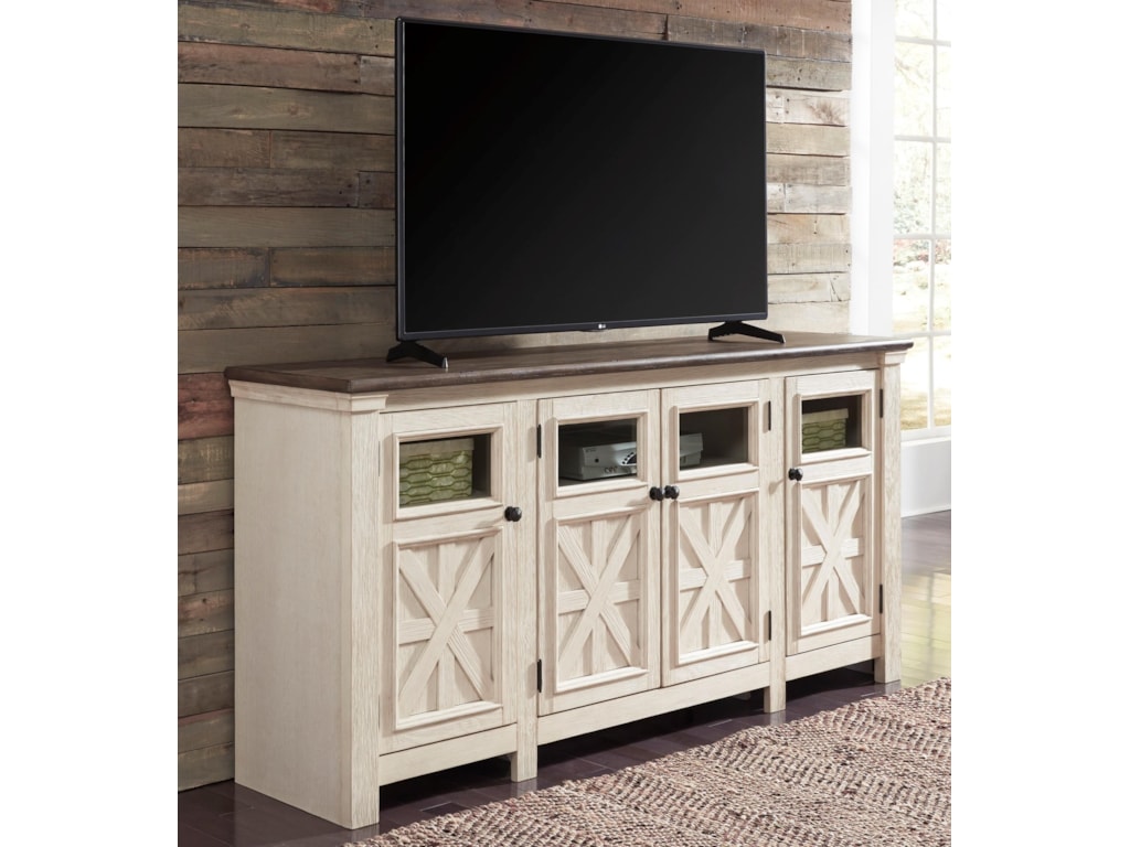 Nolan Antique White Two Tone Finish Extra Large Tv Stand Rotmans Nolan Antique White Two Tone Finish Extra Large Tv Stand