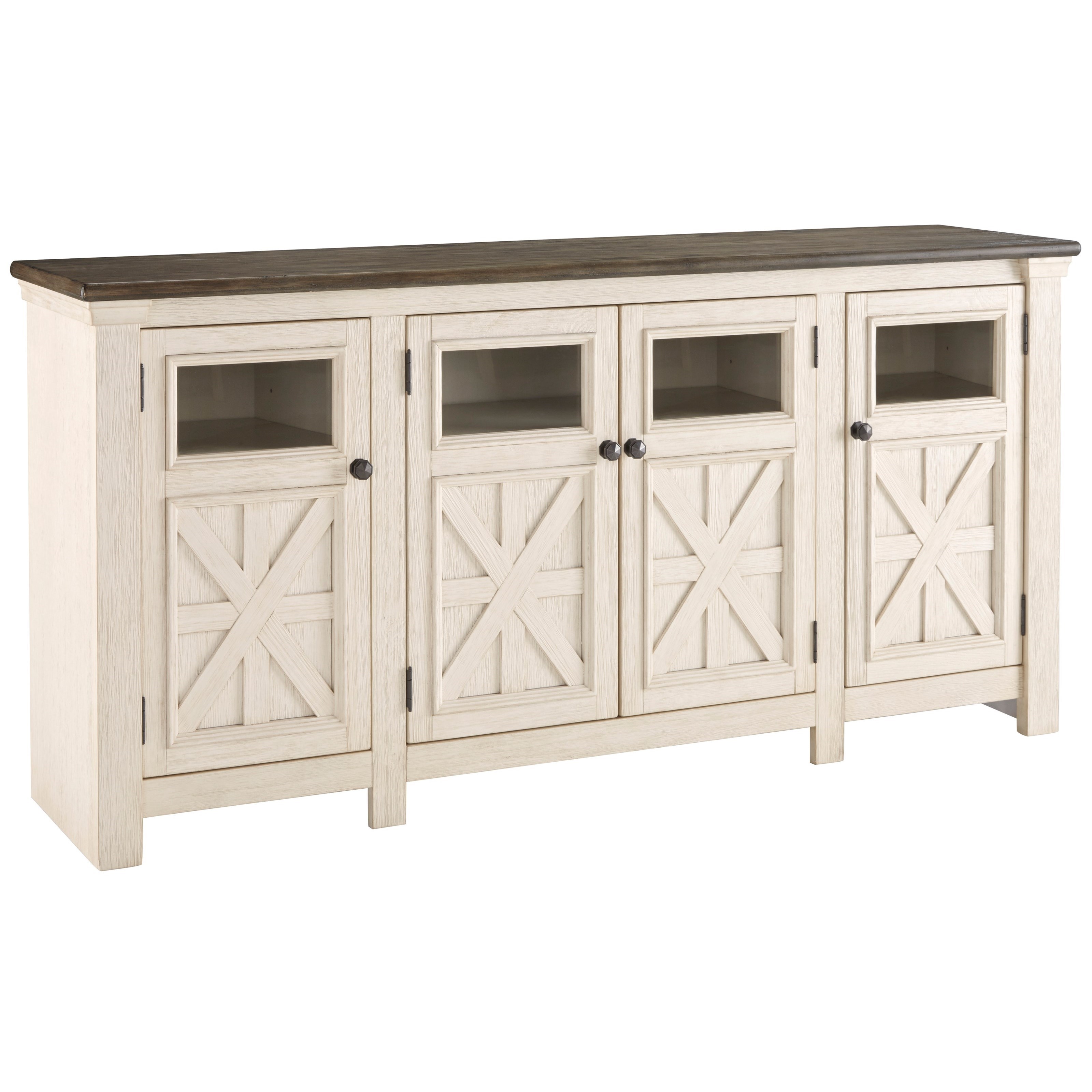 threshold media stand white oak finish
