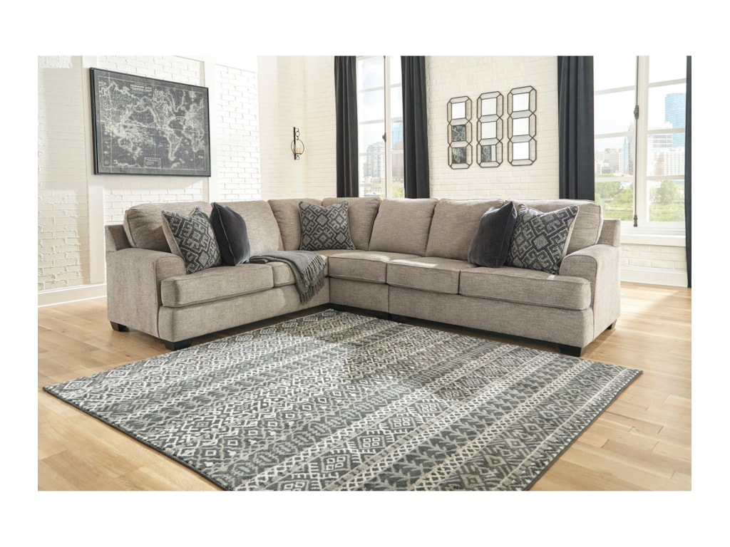 Bovarian 3 Piece Sectional With Track Arms By Signature Design Ashley At Gill Brothers Furniture