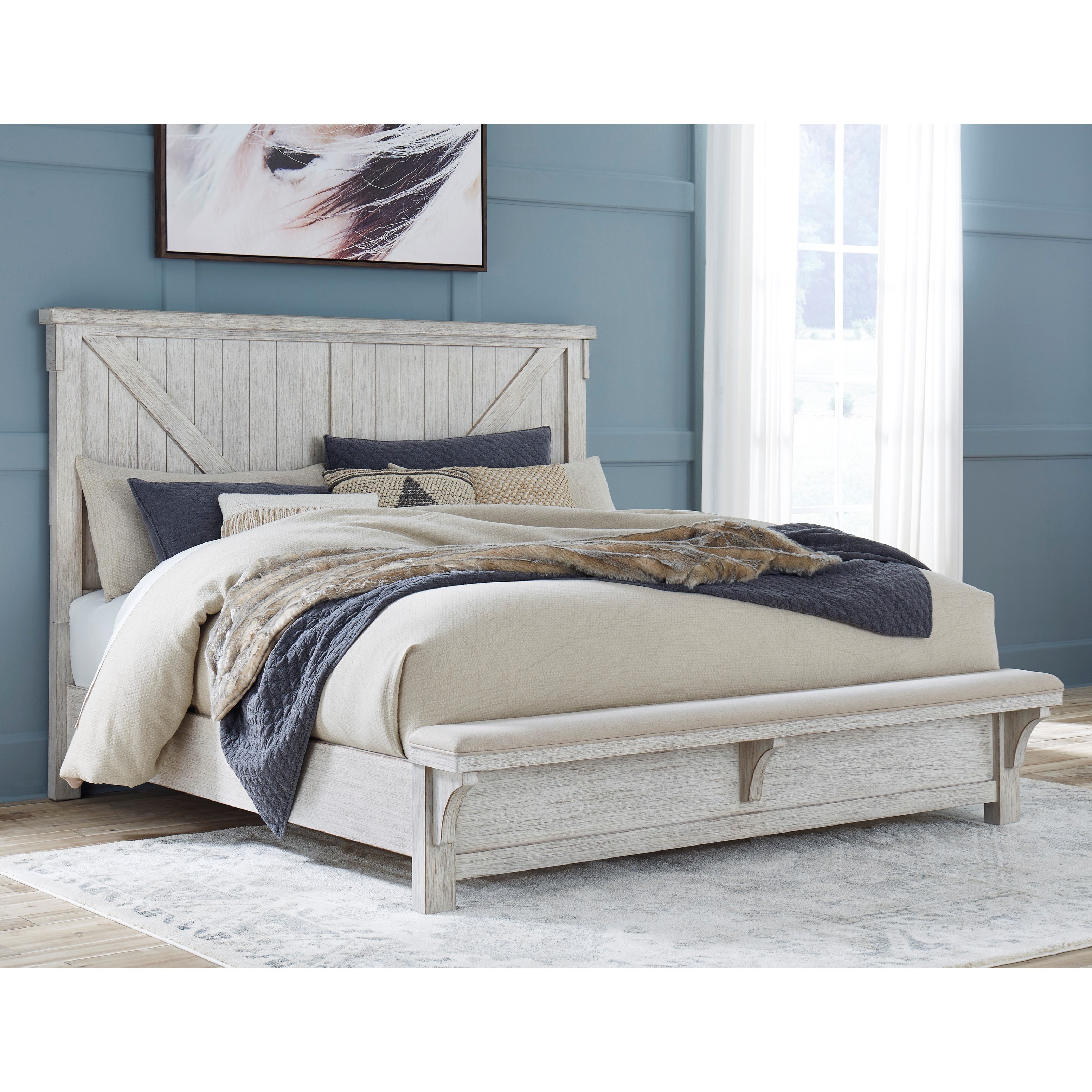 Signature Design By Ashley Brashland Queen Bed With Footboard Bench Find Your Furniture Panel Beds