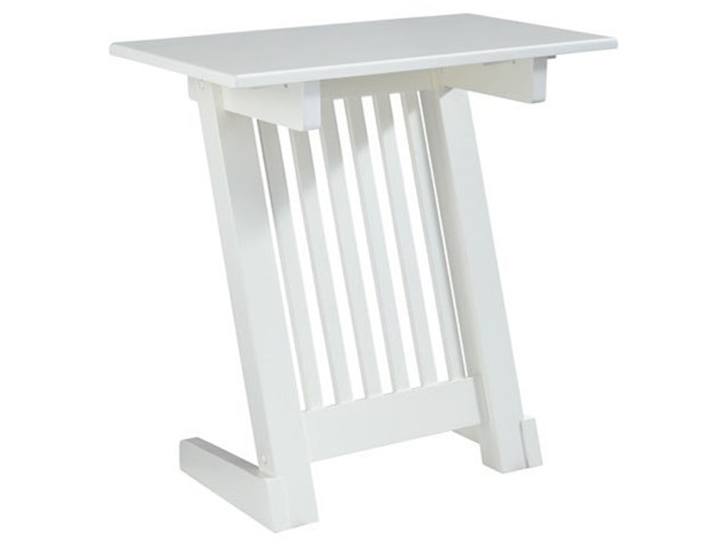 Braunner Contemporary Chair Side End Table With Slanted Base And White Finish By Signature Design By Ashley At Household Furniture