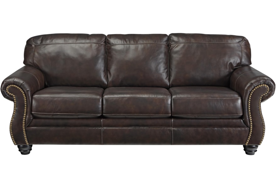 Signature Design By Ashley Brisbane Traditional Leather Match Sofa Brisbane Traditional Leather Match Sofa