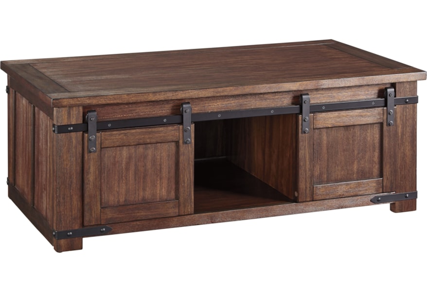 Signature Design By Ashley Budmore T372 1 Rustic Cocktail Table