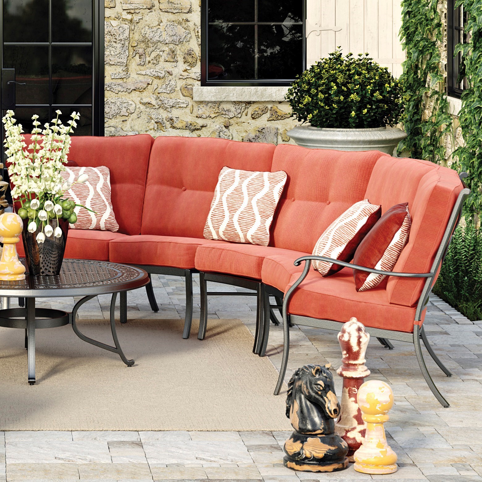 Signature Design By Ashley Burnella 3 Piece Outdoor Sectional