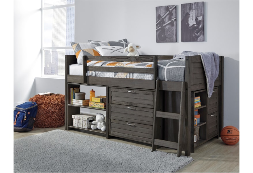 Caitbrook Twin Loft Bed With Loft Storage By Ashley Signature Design At Dunk Bright Furniture