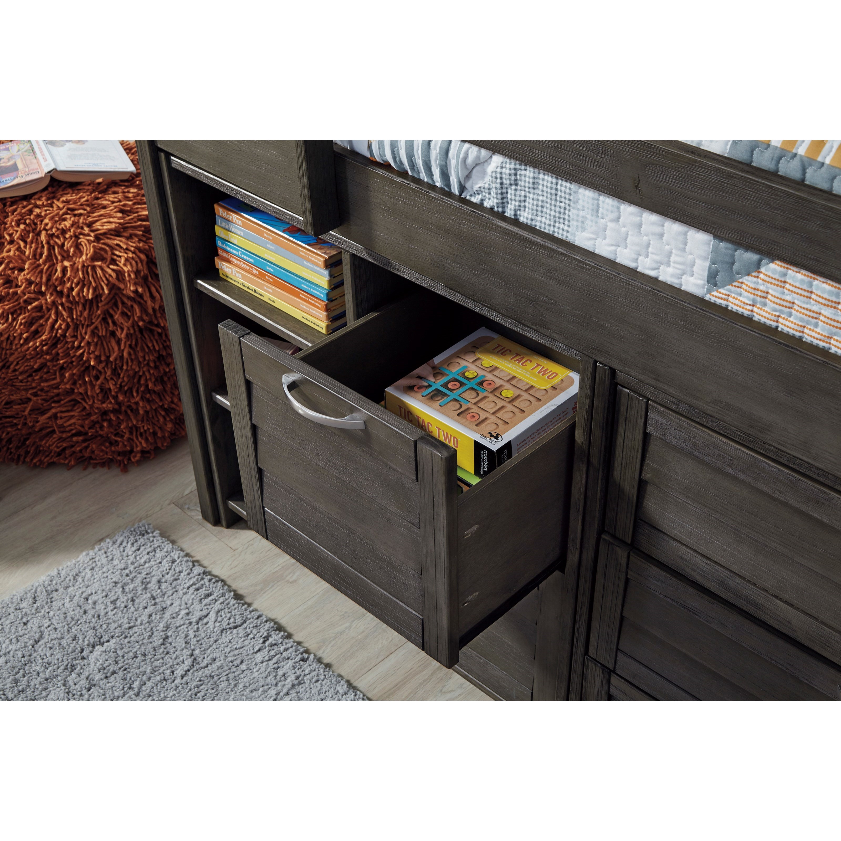 caitbrook twin loft bed with storage