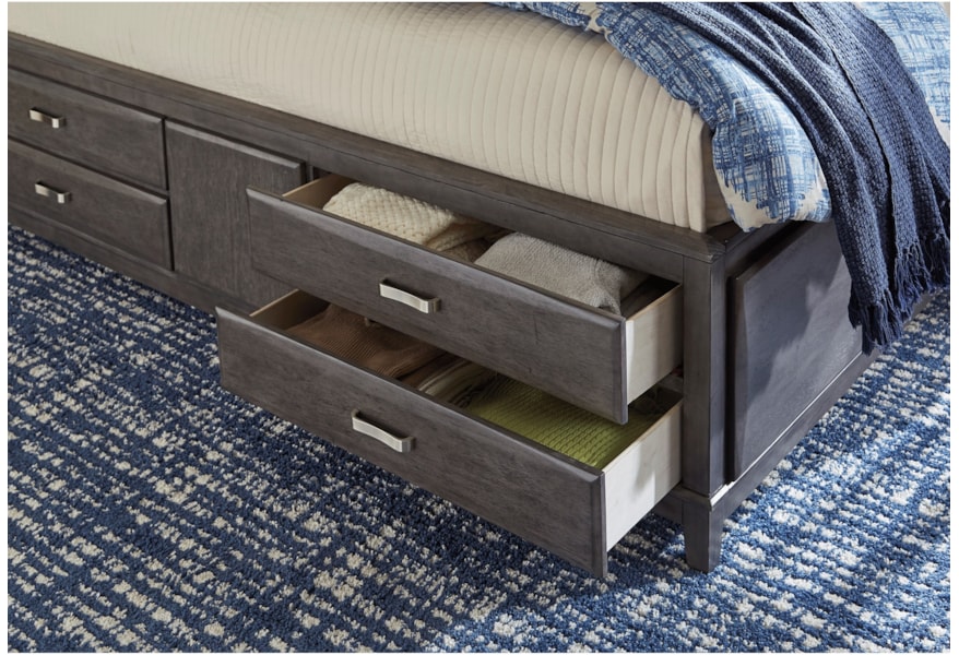 Signature Design Caitbrook California King Captain S Bed With Bookcase Headboard Fisher Home Furnishings Captain S Beds California King Captain Bed Frame