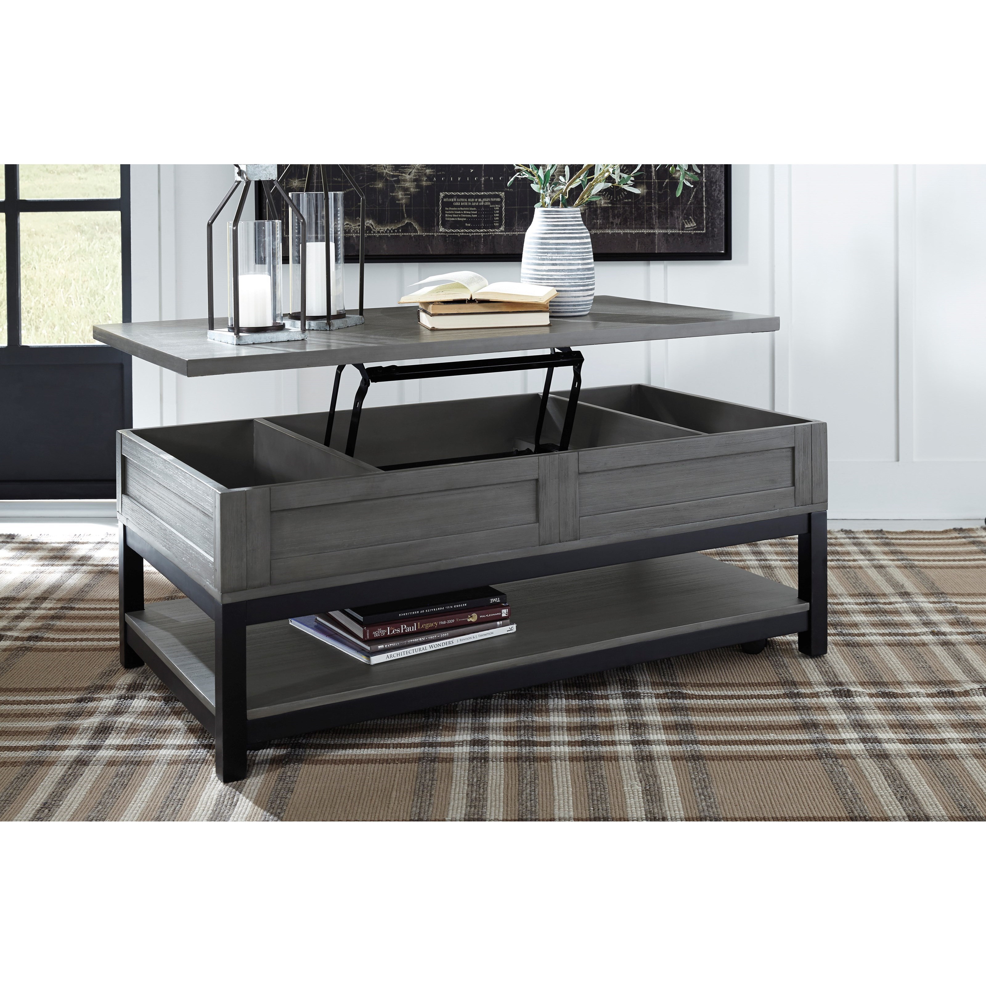 Ashley Lift Top Coffee Table : Ashley Caitbrook Gray Lift Top Cocktail Table On Sale At Furniture And Mattress Warehouse Serving Holland Mi / Tribesigns lift top coffee table with hidden storage compartment and lower shelf for living room, solid wood legs.