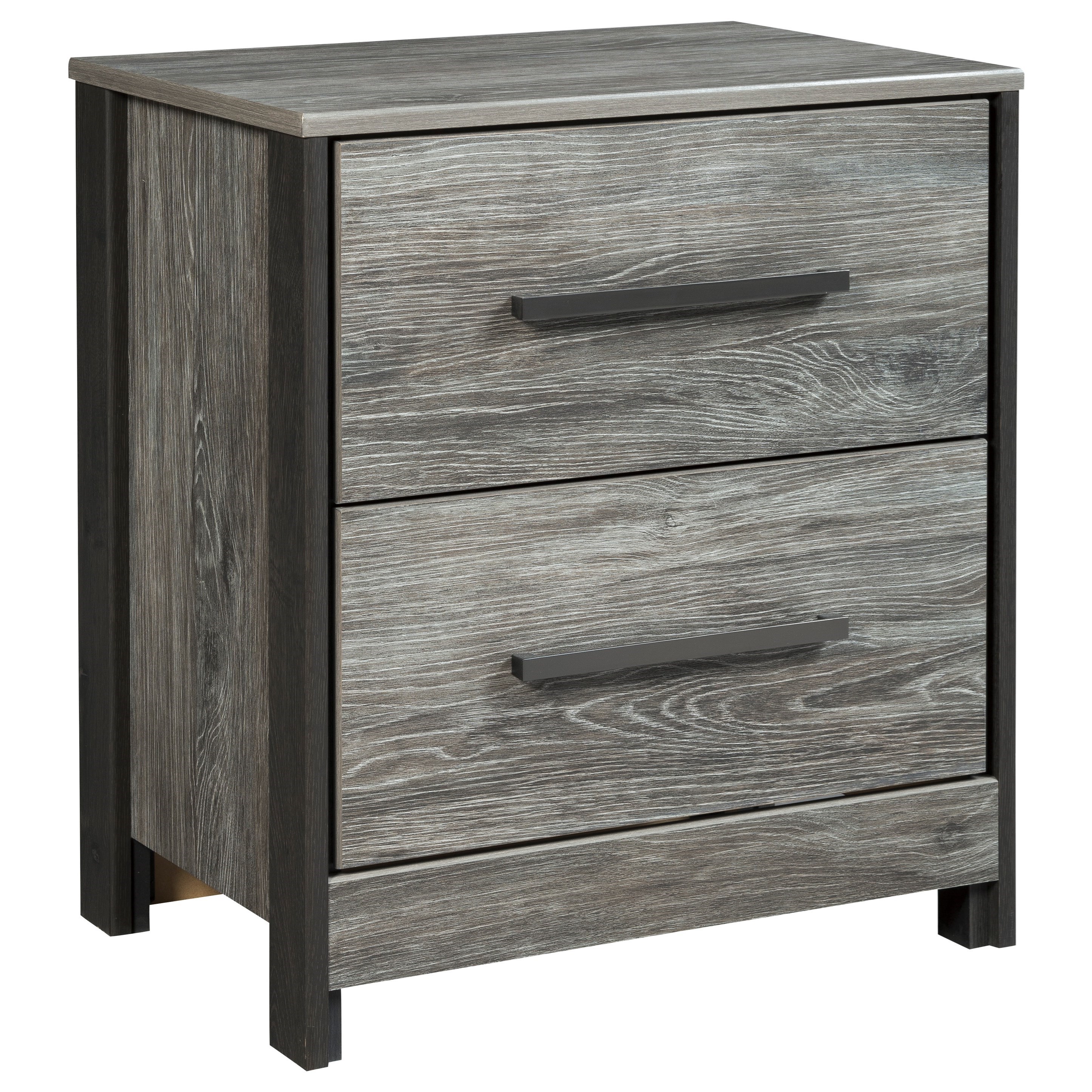 Signature Design By Ashley Cazenfeld Modern Rustic Two Drawer Night Stand With Usb Charging Ports Vandrie Home Furnishings Nightstands