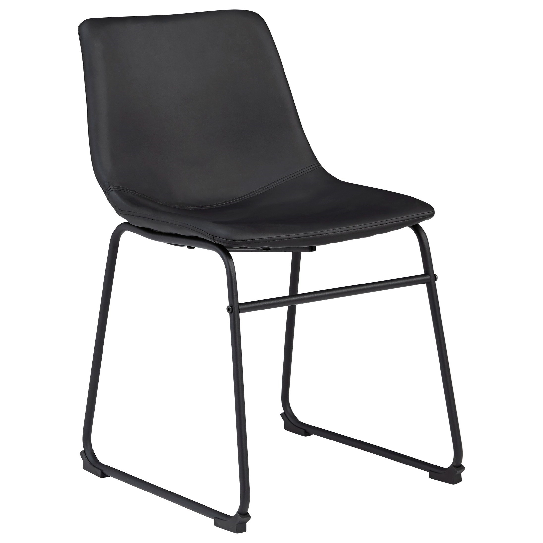 Signature Design By Ashley Centiar Contemporary Black Faux Leather Dining Upholstered Side Chair With Bucket Seat Royal Furniture Dining Side Chairs