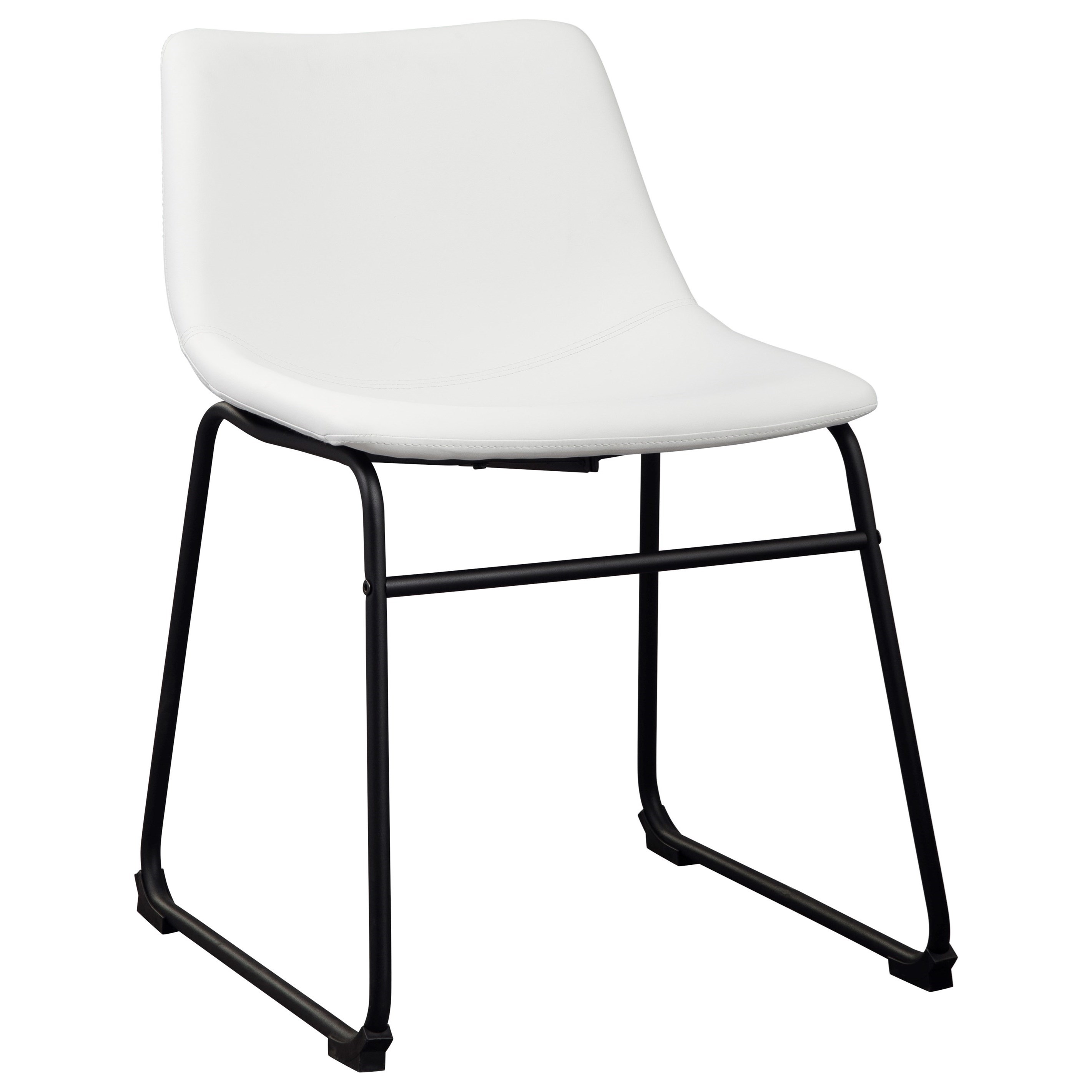 Ashley Signature Design Centiar Contemporary White Faux Leather Dining Upholstered Side Chair With Bucket Seat Rooms And Rest Dining Side Chairs
