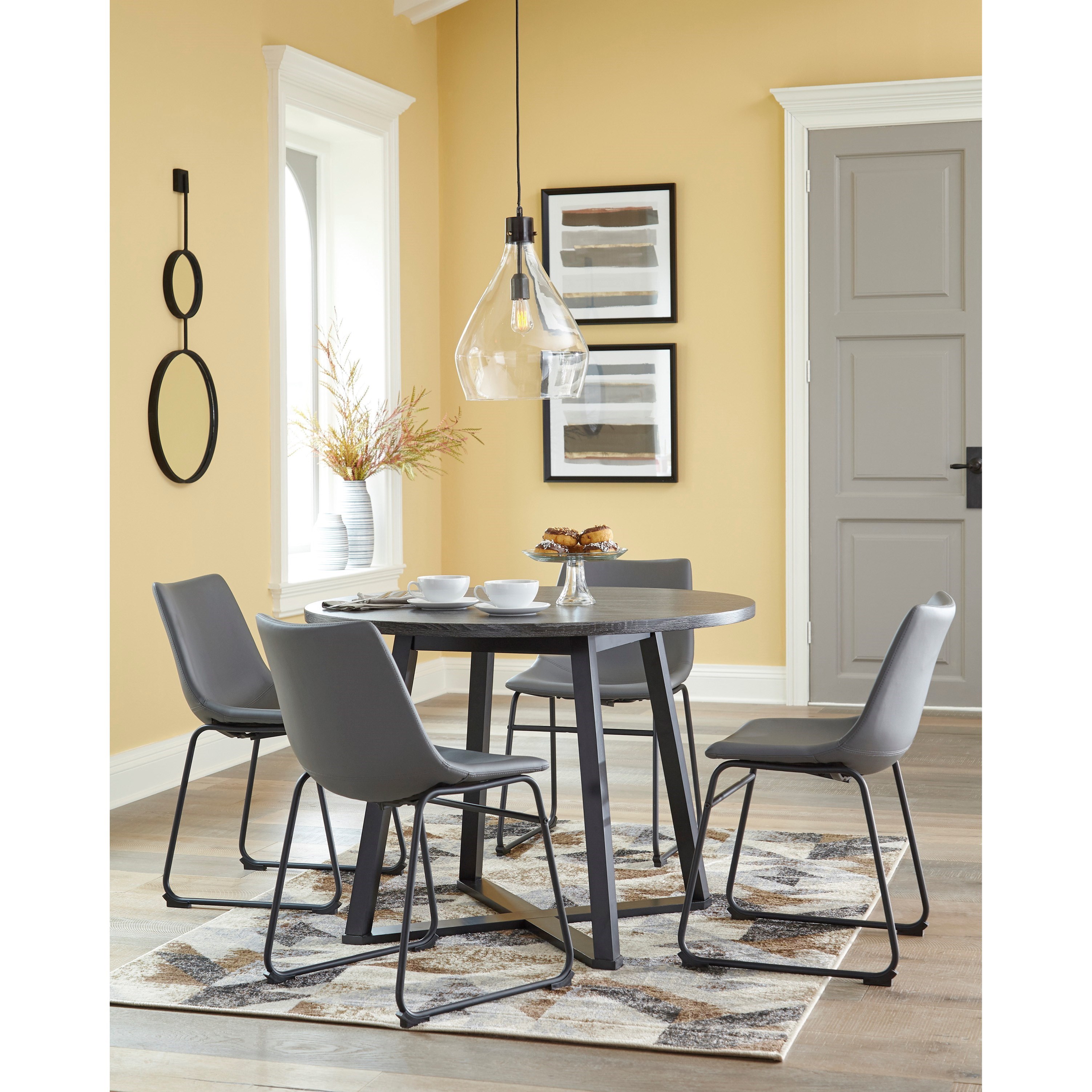 Signature Design By Ashley Centiar Round Dining Room Table With