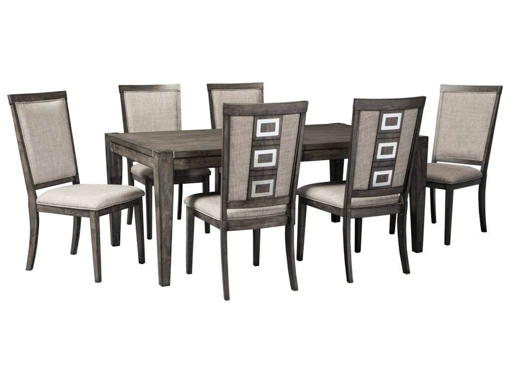 Chadoni 7 Piece Contemporary Rectangular Table And Chair Set With Removable Leaf By Ashley Signature Design At Rooms Rest Chadoni 7 Piece Contemporary Rectangular Table And Chair Set With Removable Leaf By Ashley Signature Design At Rooms Rest