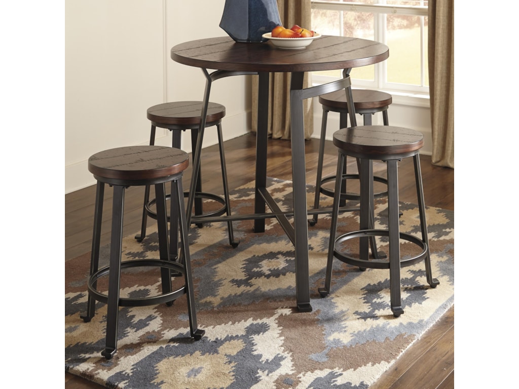 Ashley Signature Design Challiman 5-Piece Round Counter Table Set ... Ashley Signature Design Challiman 5-Piece Round Counter Table Set ...