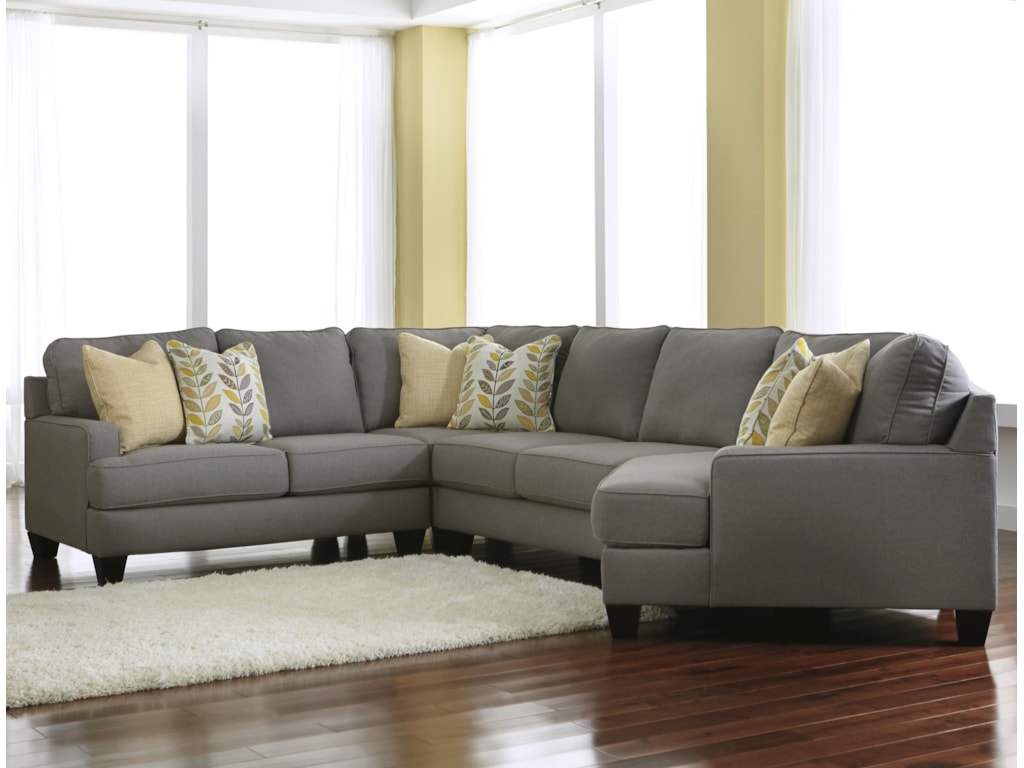 Signature Design By Ashley Chamberly Alloy Modern 4 Piece Signature Design By Ashley Chamberly Alloy4 Piece Sectional Sofa With Right Cuddler